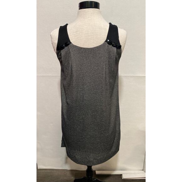 KLD Signature Women’s Medium Black Jeweled Sleeveless Silver Shift Party Dress - Picture 4 of 11